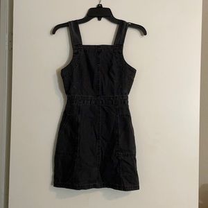 ASOS black denim overall skirt dress